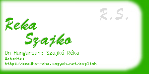 reka szajko business card
